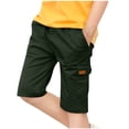 thumbnail image 2 of QIPOPIQ Boys Cargo Shorts Elastic Waist Multi Pocket Contrast Summer Shorts Clearance, 2 of 9