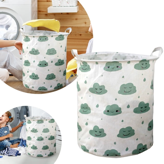 Linen Patterned Laundry Hamper Open Top Design for Bedroom and Bathroom Durable Breathable Fabric Storage Solution for Clothes Spacious and Stylish