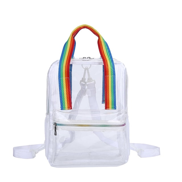RXIRUCGD Heavy Duty Clear Backpack Durable See Through Bookbags for School, Work
