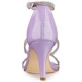 thumbnail image 2 of BLISSFUL STEP Women's Rhinestone Ankle Strap Stiletto High Heel Sandals Purple (Size 11), 2 of 6