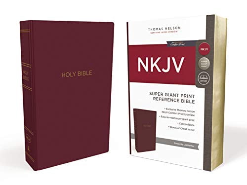 NKJV Super Géant Imprimer Référence Bible (2854BRG Bourgogne Leatherflex)