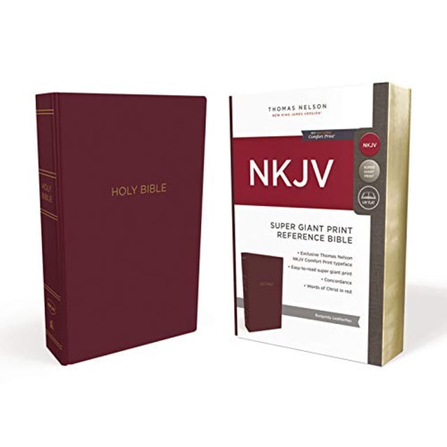 NKJV Super Géant Imprimer Référence Bible (2854BRG Bourgogne Leatherflex)