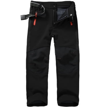 PMVFHDE Vêtements pour Enfants Pantalon de Ski Coquille Souple pour Enfants Pantalon Cargo Doublé Pantalon Thermique Garçons Filles Pantalon de Neige Pantalon d'Hiver pour l'Extérieur Pantalon de Randonnée Pantalon Garçon Noir,P