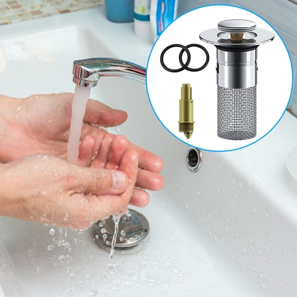 Dvkptbk Hair Catcher Bathroom Sink Bathroom Sink Stopper Strainer with Removable Stainless Steel Filter Basket Hair Catcher-Universal Basin Sink Plug Replac