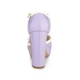 thumbnail image 2 of BLISSFUL STEP Chaussures de Rentrée pour Femmes à Bride en T avec Nœud, Talon Bloc Vintage, Talons Plateforme, Violet 8, 2 of 7