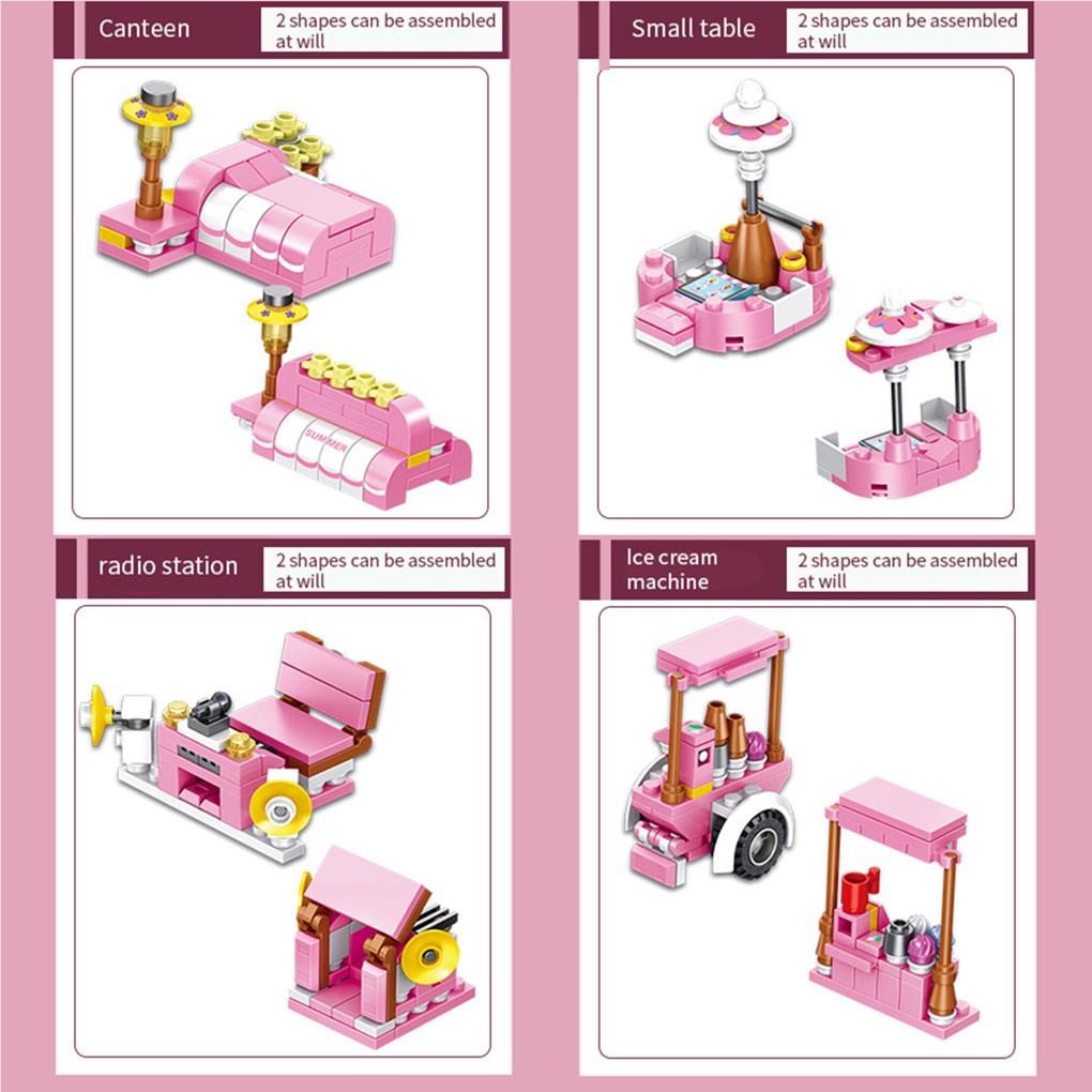 Maoww 12 in 1 Ice Cream Truck Building Blocks Set Building Bricks Construction Toy Gifts for Kids