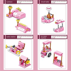 Maoww 12 en 1 Blocs de construction de camion à la crème glacée Set Briques de construction jouets cadeaux pour les enfants