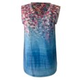 thumbnail image 4 of Fridja Femmes Casual V-Cou Imprimé Top Chemisier Sans Manches Camisole, 4 of 9