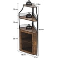 thumbnail image 2 of AKDSteel Farmhouse Wine Bar Corner Cabinet with Storage, Small Buffet Sideboard with Detachable Rack and Buffet Mesh Door, Glass Rack, Liquor Coffee Bar Cupboard for Kitchen, Dining Room, 2 of 8
