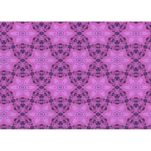 Ahgly Company Machine Washable Indoor Rectangle Transitional Magenta Pink Area Rugs, 5' x 7'