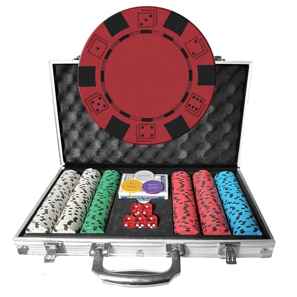 300-Piece Poker Set, 11.5g Casino Poker Chips, 2 Playing Cards, Dealer/Blind Buttons, Aluminum Carrying Case, Professional Poker Set for Texas Hold�