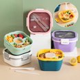 thumbnail image 2 of Portable 1200ml 1700ml Lunch Box Container Salad Bowl Bento Boxes Kitchen Accessories Food Container for Outdoor Picnic Pink 1700ml, 2 of 6