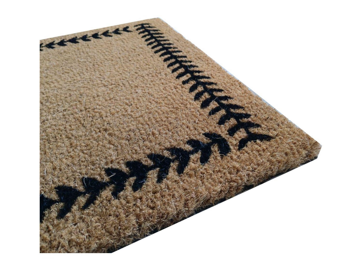 Tapis de porte en fibre de coco à bordure de feuilles Home Décor Inc., 45,7 cm x 76,2 cm, antidérapant, pour l'extérieur. Tapis en fibre de coco naturelle robuste.