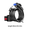 thumbnail image 3 of UsRHHA Portable Bicycle Lock Steel Cable with PVC, Rust Proof Weather Resistant No Charge Needed, Bike Lock with 2 Keys Mounting Bracket, 3 of 6