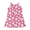 thumbnail image 1 of WEIYLL Robes Préadolescentes pour Filles Plage Couverture de Bain Sans Manches Imprimé Fleur de Palmier Volants Rose Vif Robe 4-5 Ans, 1 of 4