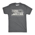 thumbnail image 1 of T-shirt Graphique Vintage pour Hommes « Think Outside No Box Necessary » Randonnée Camping (Gris Chiné Foncé) - 5TG, 1 of 3