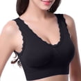thumbnail image 3 of Plus Size Bra Women Pullover Bra Feature V-Neck Padded Bra Style W-454 Black M, 3 of 5