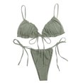 thumbnail image 1 of 2 Piece Swimsuit for Women Three-Point Bikini Skinny Hot Spring with Small Breasts Light Green Women Bathing Suits L, 1 of 3