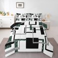 thumbnail image 1 of YST Literie de Style Ferme Moderne, Ensemble de Couette à Rayures Noir Gris Format Grand, Ensembles de Literie Géométriques, Courtepointe Réversible Motif Léopard avec 2 Taies d'Oreiller Déco de Chambre, 1 of 5