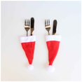 thumbnail image 4 of Christmas Hat Cap Tableware Cutlery Silverware Holder slicer; fruit Pockets Spoon Dinner Case Box Decoration Fork, 4 of 4