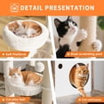thumbnail image 4 of BeesClover Multi-Level Cat Tree Tower with Cat Scratching Posts,Litter Box Enclosure, Cat Houses & Condos,Hanging Cat Toys,Washable Removable Cushion for Kittens & Adult Cat, Easy to Assemble, 4 of 8