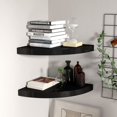 thumbnail image 1 of vidaXL Floating Corner Shelves 2 pcs Black 35x35x3.8 cm MDF, 1 of 4
