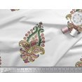 thumbnail image 2 of Soimoi Poly Georgette Fabric Floral & Paisley Block Printed Fabric 1 Yard 42 Inch Wide, 2 of 3