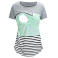 thumbnail image 1 of 2025 Tenues de Maternité pour Femmes à Manches Courtes d'Automne Femmes Col Rond Rayé Imprimé Fête pour Femmes Hauts d'Infirmière T-Shirt Pantalons de Maternité Grande Taille2X pour, 1 of 6