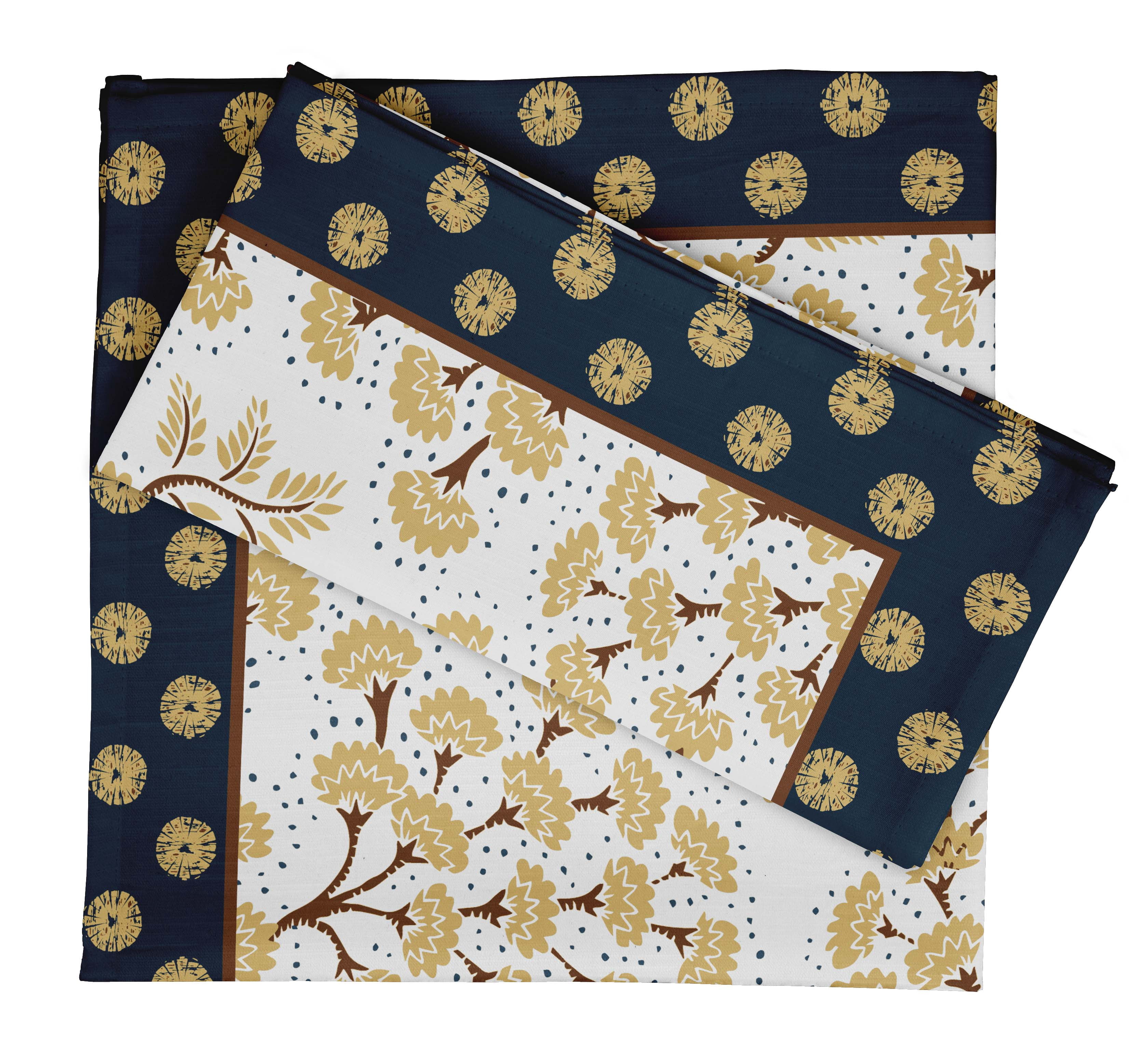 Vargottam Luxury Collection Dinner Table Linen Dcor Cotton Napkin Printed Fabric Reusable Napkins Set Of 12, 20 X 20 - Asian Block
