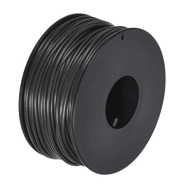 Uxcell Fil de Raccordement 22AWG 30m/100 Pieds Noir, Fil Électrique UL1007 Bobine