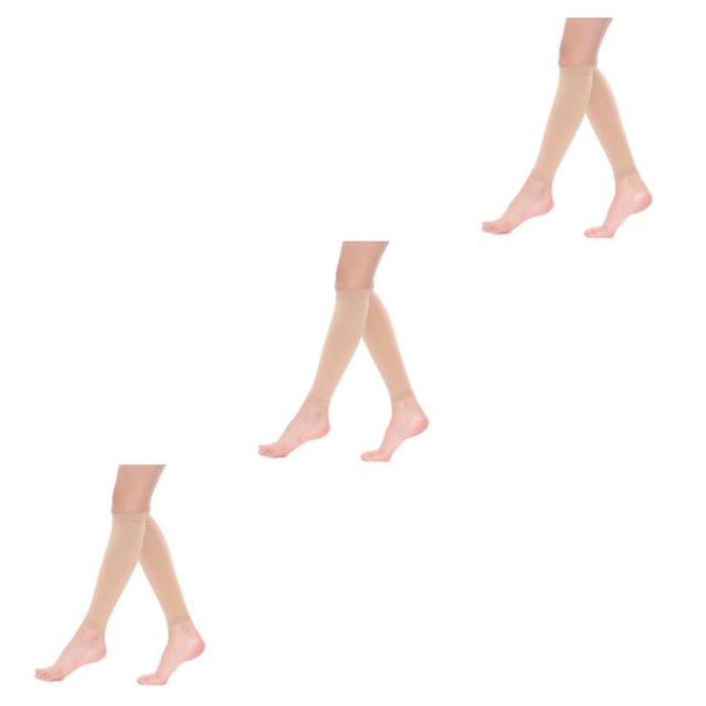 Maytalsory Bas de Compression pour Femmes Hommes Confort et Léger Résistance aux Impacts Couleur Peau TG 3Set