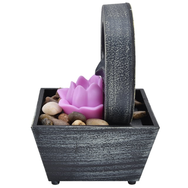Desktop Water Fountain, USB Tabletop Fountain Lightweight Compact 3V With Stones For Office For Living Room For Bedroom