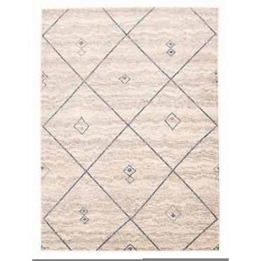 ECARPET Devos Ivory/Blue Rug