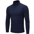 thumbnail image 3 of Chemisier Homme Manche Ajustée Chemise Homme Couleur Unie Boutonnée Coupe Ajustée sous-Couche Unie Extensible Coton Chemises Habillées pour Homme Haut Coupe Ajustée Col Roulé Long Couleur Chemise Homme Chemise Homme, 3 of 6