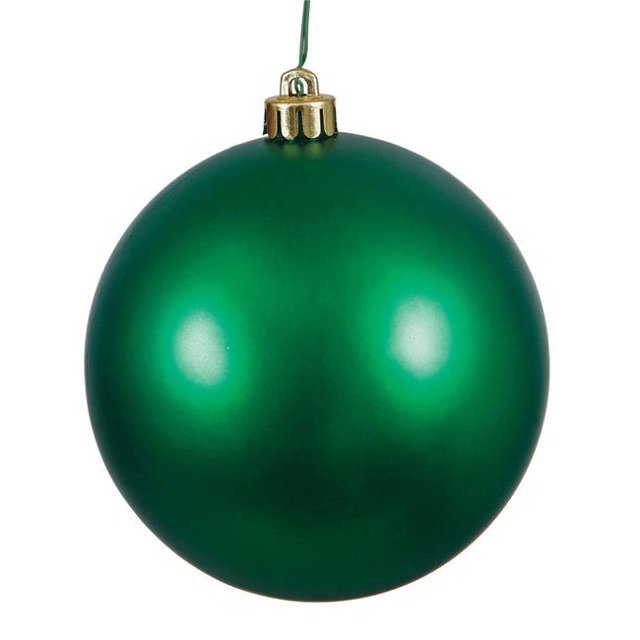 Ornement Boule Percée UV Mat Émeraude, 3 Po - 12 par Sac