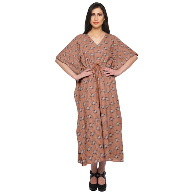 Moomaya Kaftan pour Femmes, Tenue d'Intérieur de Vacances, Robe Maxi, Robe Africaine pour Femmes - XS-M