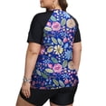 thumbnail image 4 of FOLUNSI Womens Plus Swimsuits 2 Piece Rash Guard Raglan Short Sleeve with Boyshorts Surfing Swimwear 0X-5X, 4 of 5