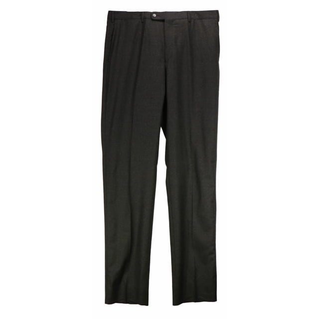 Vigano Men's Dark Grey Wool Dress Pant - 40 Inches