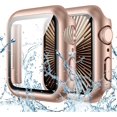 thumbnail image 1 of XiHAMA Waterproof Screen Protector Case Compatible with Apple Watch Series 6/5/4/SE 44mm, Hard Bumper with Tempered Glass for Watch Cover, 1 of 7
