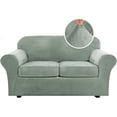 thumbnail image 1 of Modern Velvet Plush 4 Piece High Stretch Sofa Slipcover Furniture Protector Form Fit Luxury Thick Sofa Cover, Machine Washable, 1 of 6