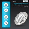 thumbnail image 3 of MARINE CITY Round Louvered Vent, 304 Grade Stainless Steel, 5 Inches, Durable and Weather-Resistant, for Kitchen, Bathroom, Study Room, Roofing, Soffit Vents, Yachts, Caravan (Pack of 1), 3 of 7
