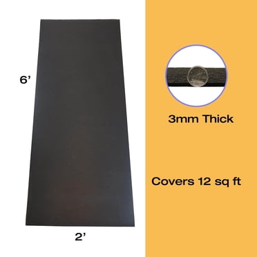 Rubber King Tapis Utilitaire en Caoutchouc Noir 2'x6'x3mm