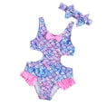 thumbnail image 1 of Maillots de Bain Fille une Pièce Séchage Rapide Mignon Maillots de Bain d'Été 1-2 Ans, 1 of 9