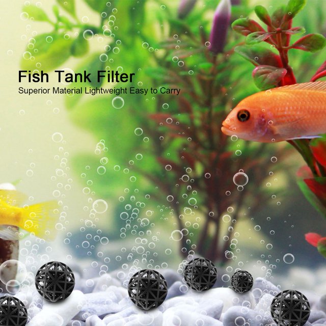 Fish Filter, Aquarium Filter Material, Biochemical Ball Black Large Volume For Fish Aquarium Pets Animals