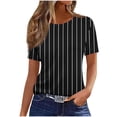 thumbnail image 1 of Atogsazn T-Shirt d'Été à Manches Courtes pour Femme, Décontracté et Chic, Col Rond, Tunique, Haut Basique, Vêtements pour Femmes, Noir, G, Mode, 1 of 4