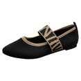 thumbnail image 1 of B91xZ Mocassins Tricotés pour Femmes Bout Rond Talon Haut Bloc, Noir 7, 1 of 5