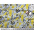 thumbnail image 3 of Soimoi Yellow Rayon Fabric Leopard & Wild Animal Skin Decor Fabric Printed BTY 56 Inch Wide, 3 of 3