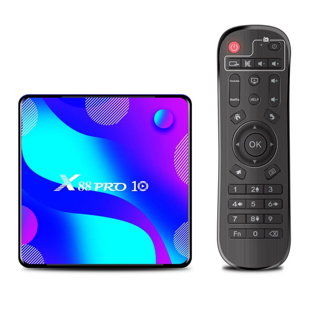Amdohai X88 PRO 10 Android 11.0 Intelligent UHD 4K RK3318 2 Go/16 Go 2.4G/5G WiFi Double Bande BT4.0 LAN 100M Affichage Numérique VP9 Décodage H.265