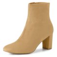 thumbnail image 1 of Unique Bargains Bottines à Talon Épais à Fermeture Éclair pour Femmes, 1 of 6