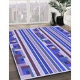 thumbnail image 3 of Ahgly Company Tapis d'Intérieur Lavable à la Machine, Carré, Transitionnel, Bleu Bleu Ange, Tapis de Zone, 7 Pieds Carré, 3 of 7